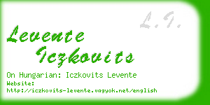 levente iczkovits business card